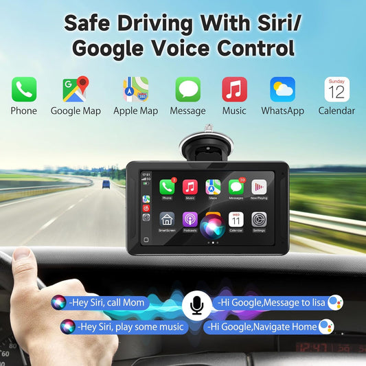 Car 7-inch Wireless Display Supports Local Playback HD Screen